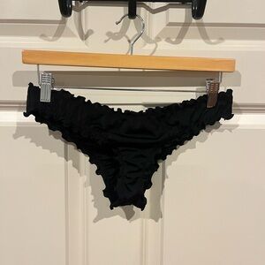 Shade & Shore Black Ruffled Bikini Bottom